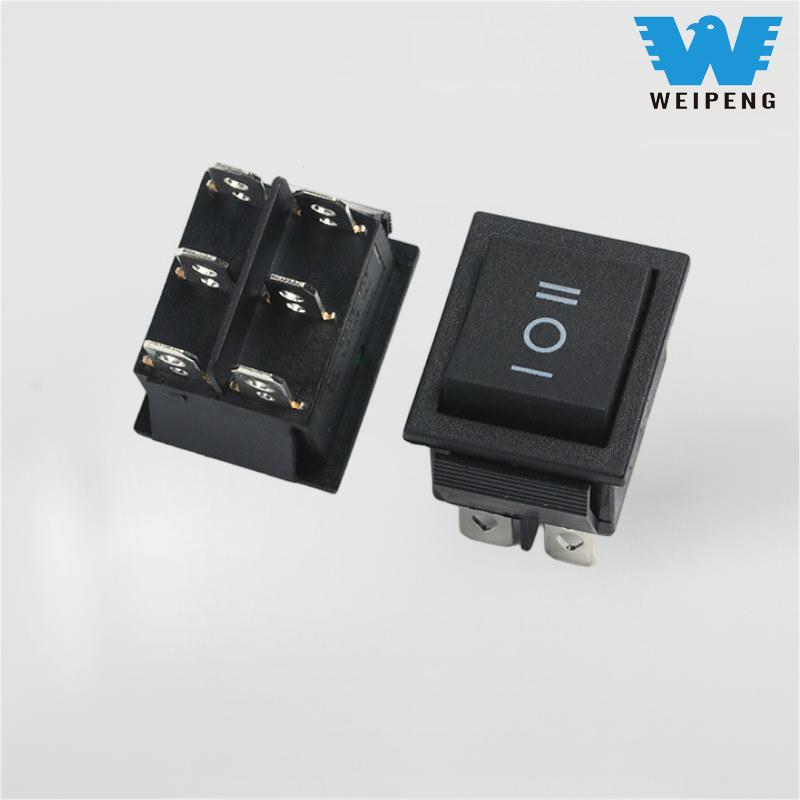KCD4 Black kolébkový spínač 31*25mm 16A 250V