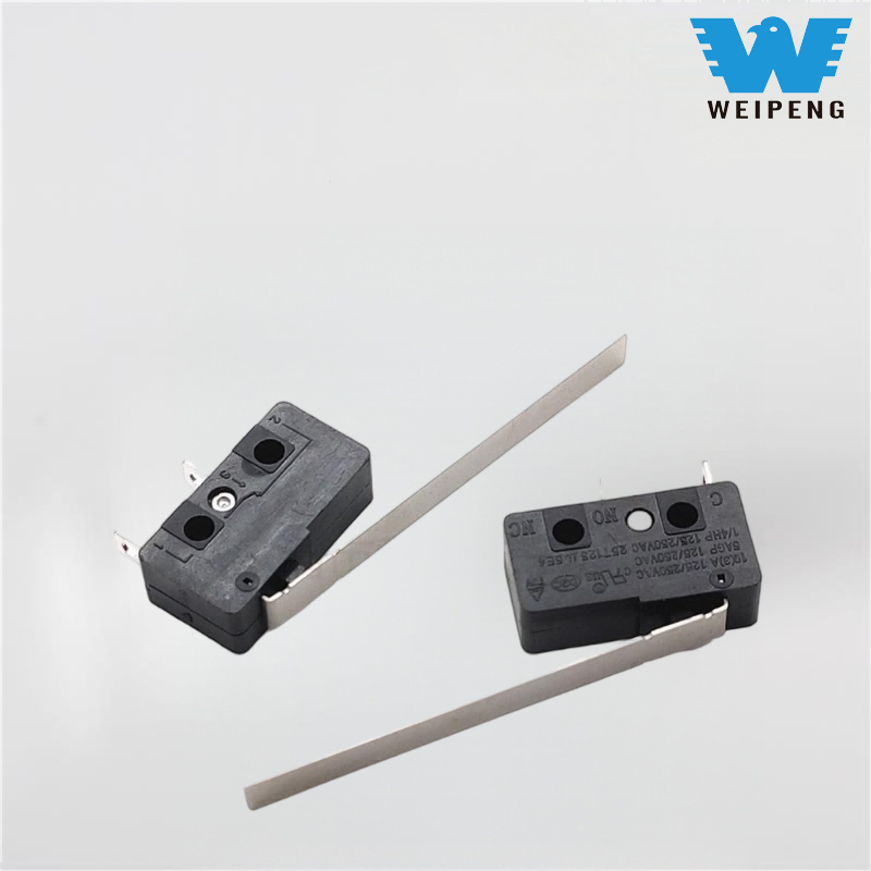 Pojezdový koncový spínač se zahnutou pákou/rukojeť/měděným válečkem